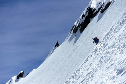 Täschhorn Svizzera, Cristian Botta, Davide Terraneo - Täschhorn Svizzera: Davide Terraneo in discesa nella parte iniziale del Täschhorn