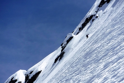 Täschhorn Svizzera, Cristian Botta, Davide Terraneo - Täschhorn Svizzera: Davide Terraneo in discesa nella parte iniziale del Täschhorn