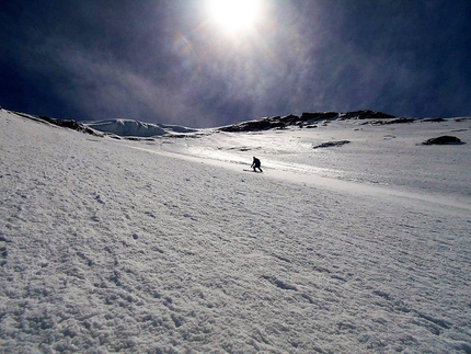 Täschhorn Svizzera, Cristian Botta, Davide Terraneo - Täschhorn Svizzera: Davide Terraneo in discesa nella parte iniziale del Täschhorn