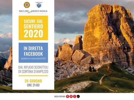 Sicuri sul Sentiero, oggi ore 21 diretta Facebook dalle Dolomiti