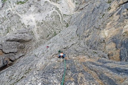 Wolkenreise, Pilastro di Misurina, Dolomites - Climbing the route Wolkenreise up Pilastro di Misurina (Dolomites)