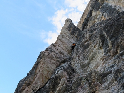 Solstizio d’estate, nuova via sul Pomagagnon nelle Dolomiti