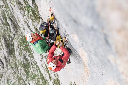 Rätikon, Wogü, Cédric Lachat - Cédric Lachat with Nina Caprez repeating Wogü in the Rätikon massif in Switzerland