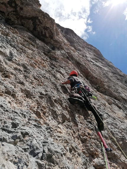 Vallunga, Dolomiti: sullo Steviola la nuova via Libertà per Sergio