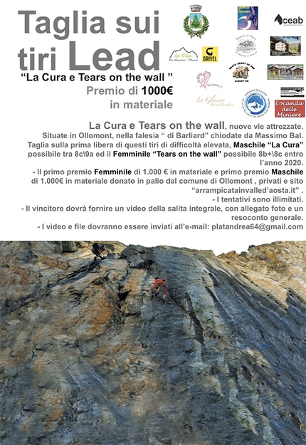 First ascent climbing contest at Barliard in Ollomont valley, Valle d'Aosta