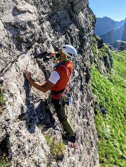 Family Rock, Val Gerola - Cristian Candiotto bolting the crag Family Rock in Val Gerola