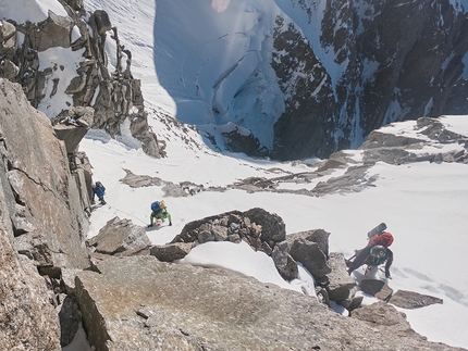 Pilone Centrale del Frêney, Monte Bianco, Mirco Grasso, Tommaso Lamantia, Francesco Rigon, Michele Zanotti - Sul Pilone Centrale del Frêney, Monte Bianco