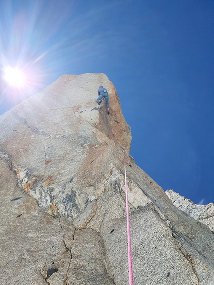 Digital Crack, Mont Blanc - Marco Sappa climbing Arète Cosmiques above Arête des Cosmiques, Mont Blanc