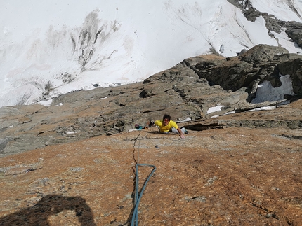 Red Pillar of Brouillard, Mont Blanc - Matteo Della Bordella making the first ascent of Incroyable, a new route up the Red Pillar of Broulliard on the Italian side of Mont Blanc