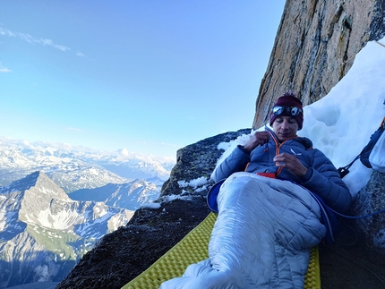 Red Pillar of Brouillard, Mont Blanc - François Cazzanelli making the first ascent of Incroyable, a new route up the Red Pillar of Broulliard on the Italian side of Mont Blanc