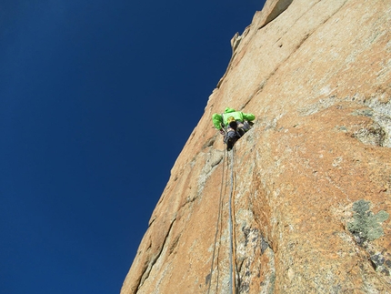 Red Pillar of Brouillard, Mont Blanc - François Cazzanelli making the first ascent of Incroyable, a new route up the Red Pillar of Broulliard on the Italian side of Mont Blanc