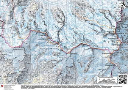 Monte Rosa Tour, Nicolas Hojac, Adrian Zurbrügg - Il tracciato del tour del Monte Rosa effettuato da Nicolas Hojac e Adrian Zurbrügg