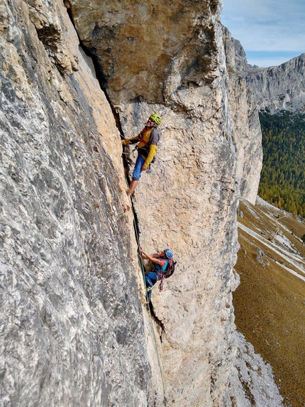 Stella Alpina, nuova via di Christoph Hainz sul Monte Castello del Settsass, Dolomiti