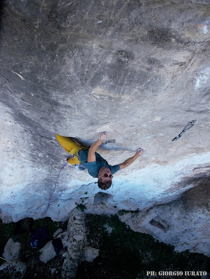 Cava Ispica, Sicily, Giorgio Iurato - Arthur Kubista climbing Stella dormiente 8b+ at Wild, Cava d'Ispica, Sicily