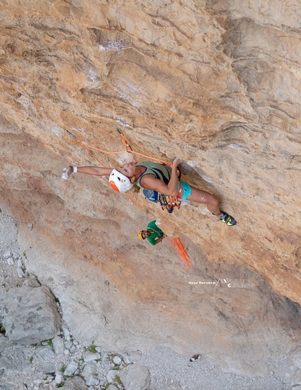 Aleksandra Taistra - Aleksandra Taistra repeating Unchinos in Sardinia, pictured here on the second 7c pitch