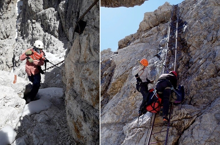 Via Ferrata delle Bocchette Alte, Brenta Dolomites - Maintenance work of the Via Ferrata Bocchette Alte, Brenta Dolomites, June - July 2020