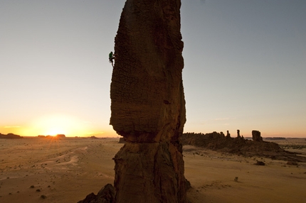 Chad - James Pearson on the first route in the Enedi region, Chad