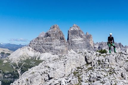 Pilastro di Misurina, Dolomiti, Peter Manhartsberger, Sabrina Ornter - Vista sulle Tre Cime di Lavaredo durante l'apertura di Vintage sul Pilastro di Misurina nelle Dolomiti (Peter Manhartsberger, Sabrina Ornter 23/08/2016)