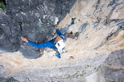New rock climb on Rienzwand in Rienztal, Dolomites