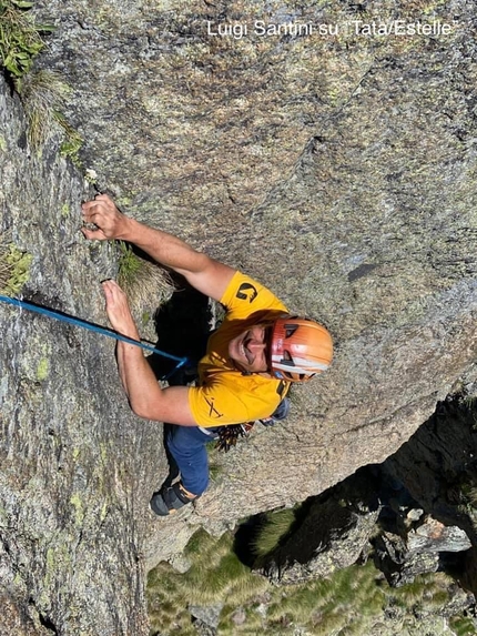 Arrampicare a Crête Sèche in Valle d’Aosta - Luigi Santini su Tata / Estelle, parete Berrier, Crête Sèche