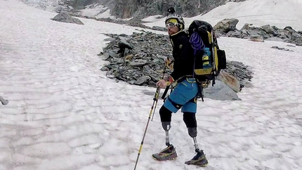 Massimo Coda, Andrea Lanfri, Monte Bianco - Andrea Lanfri inizia la salita al Monte Bianco 