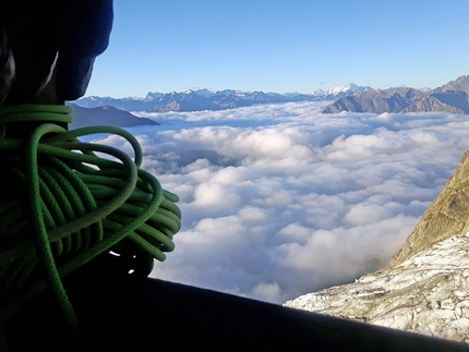 Elio Bonfanti, Bouteille, Grandes Jorasses - Alba al Rifugio Boccalatte