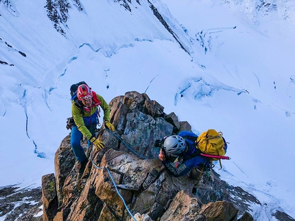 Tamara Lunger, Punta Nordend, Fabio Iacchini, Marco Spataro - Punta Dufour: Tamara Lunger sulla Cresta Rey, fotografata da Marco Spataro