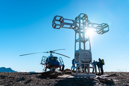 Punta Dufour, new cross placed on highest mountain in Monte Rosa massif