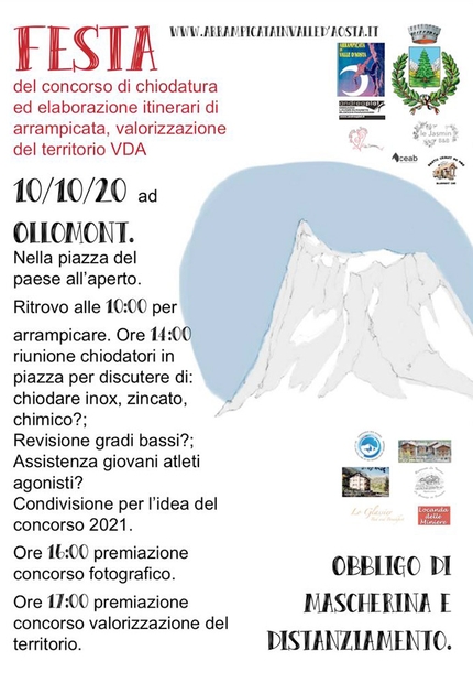 Festa Concorso di chiodatura di vie d'arrampicata in Valle d’Aosta 2020