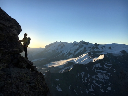 Cervino, Via Per Nio, Michele Cazzanelli, Jerome Perruquet, Stefano Stradelli - Ripetendo la Via Per Nio sulla parete sud del Cervino (Michele Cazzanelli, Jerome Perruquet, Stefano Stradelli 09/09/2020)