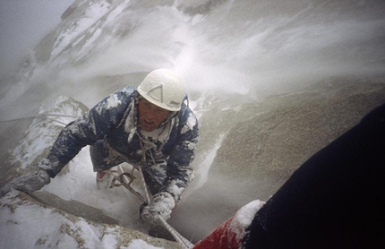 Francek Knez - Franček Knez enduring a Patagonian storm, on Fitz Roy in 1983