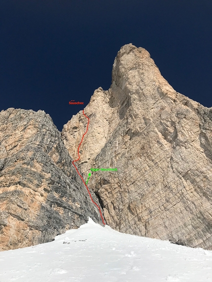 Cima Piccola di Lavaredo, Tre Cime di Lavaredo, Dolomiti, Simon Gietl, Vittorio Messini - Backstage alla Cima Piccola di Lavaredo, Dolomiti di Simon Gietl e Vittorio Messini