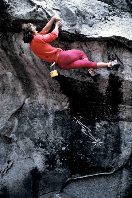 Kurt Albert - Kurt Albert climbing Midnight Lightning, Camp 4, Yosemite, USA