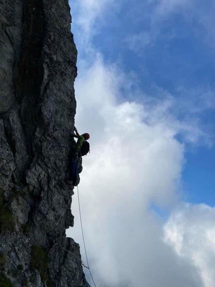 Vallone di Vertsan, Valle d'Aosta - Ezio Marlier in arrampicata nel Vallone di Vertsan, Valle d'Aosta