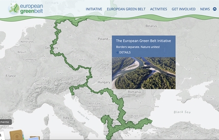 European Green Belt - La mappa del European Green Belt, un corridoio verde lungo l'ex Cortina di Ferro che attraversa 24 Paesi europei ed extra-europei dal Mare di Barents al Mar Nero.
