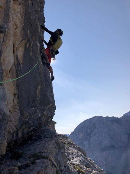 Col Becchei, Fanes, Dolomites, Simon Kehrer, Manuel Baumgartner - The King of Fanes on Col Becchei in the Dolomites first ascended by Manuel Baumgartner e Simon Kehrer