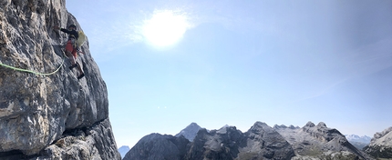 Col Becchei, Fanes, Dolomites, Simon Kehrer, Manuel Baumgartner - The King of Fanes on Col Becchei in the Dolomites first ascended by Manuel Baumgartner e Simon Kehrer