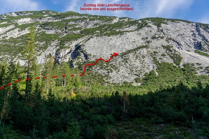 Unterer Spitzhüttenkopf, Karwendel, climbing, Peter Manhartsberger, Stephan Weckschmied - L'avvicinamento alle placche di Unterer Spitzhüttenkopf, Karwendel, Austria