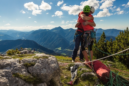 Feuerhorn, Wolke 7, Luka Lindič, Ines Papert - Luka Lindič e Ines Papert in cima alla loro Wolke 7, Hinteres Feuerhorn, Germania