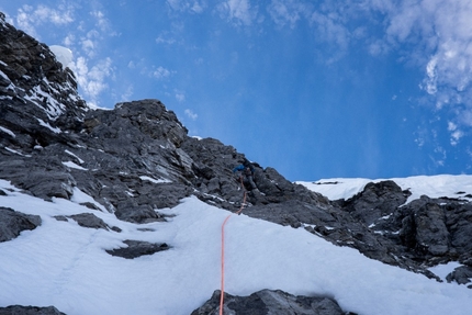 Mount Forbes, Canada, Alik Berg, Quentin Roberts - Mt. Forbes, Canada: Alik Berg and Quentin Roberts making the first ascent of the East Face, October 2020