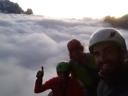 Grandes Jorasses, Via Cassin, Dario Bertoletti, Diego Manini, Luca Masarati - Via Cassin Grandes Jorasses: e la prima giornata è andata (Dario Bertoletti, Diego Manini, Luca Masarati)