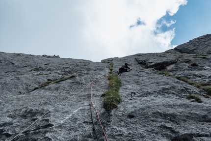 Su Cima Uomo nelle Dolomiti di Brenta una nuova via di Rolando Larcher e Matteo Pavana