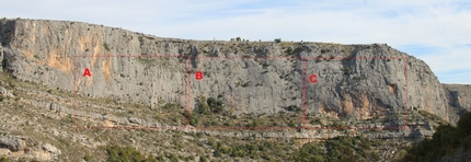 Arrampicata in Croazia, Čikola Canyon - I settori della falesia di Čikola Canyon, Croazia