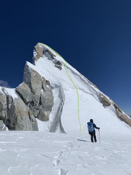 K6 Central, Pakistan, Priti Wright, Jeff Wright - Final slopes to K6 Central in Pakistan, climbed by Priti Wright and Jeff Wright on 09/10/2020