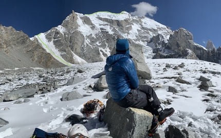 K6 Central, Pakistan, Priti Wright, Jeff Wright - The view from ABC onto K6 Central in Pakistan, first climbed by Priti Wright and Jeff Wright on 09/10/2020