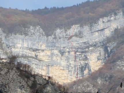 Monte Pubel, Valsugana, Angelo Giaretta, Francesco Leardi - Il tracciato di Il tempio dell'Edera al Monte Pubel in Valsugana di Angelo Giaretta e Francesco Leardi, ottobre 2020