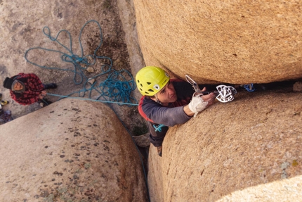 Rock climbing Bekatau - Ata, Kazakhstan,   Kirill Belotserkovskiy - Bekatau-Ata, Kazakhstan: Pavel Gryaznov on Sheya Krokodila, 6a