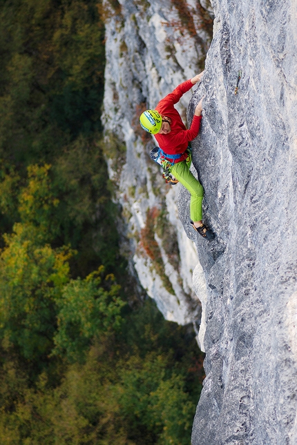 Monte Spitz arrampicata, Luce la sera, Alessio Roverato, Angela Carraro - Alessio Roverato su Luce la sera sul Monte Spitz