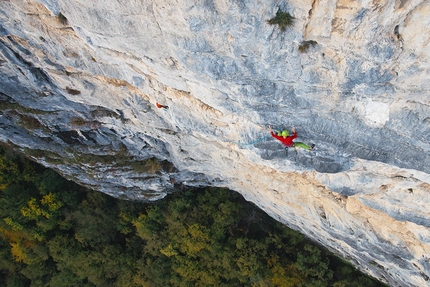 Monte Spitz arrampicata, Luce la sera, Alessio Roverato, Angela Carraro - Alessio Roverato su Luce la sera sul Monte Spitz