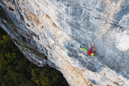 Monte Spitz arrampicata, Luce la sera, Alessio Roverato, Angela Carraro - Alessio Roverato su Luce la sera sul Monte Spitz